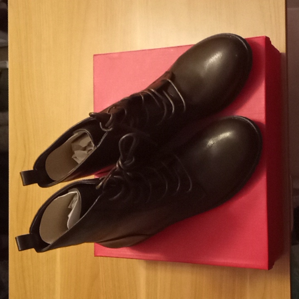 Catherine Malandrino "Booney" (Brown) Vegan Leather Lace Up Boots Size 8.5 (NWT)